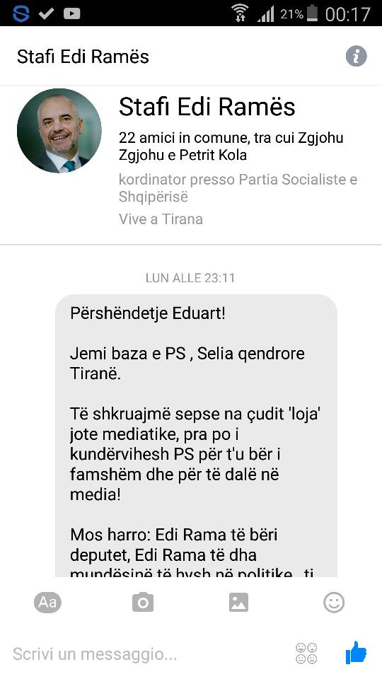 Ndocaj kërcënohet me mesazh nga Endri Fuga: Blushi do të digjet, është mandati i fundit, mos e ‘digj’ edhe ti