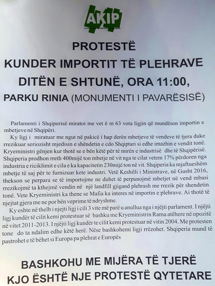 FOTO LAJM/ Edi Rama gënjeu, nesër protestë në Tiranë kundër ligjit të plehrave