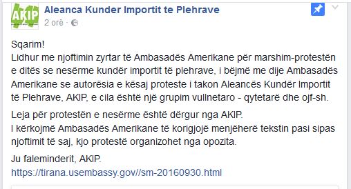 PËRPLASJA/ Shoqëria Civile edhe kundër Ambasadës Amerikane