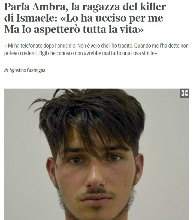 Itali, flet e dashura e djalit që vrau Ismaelin: Igli vrau për mua, do ta pres gjithë jetën