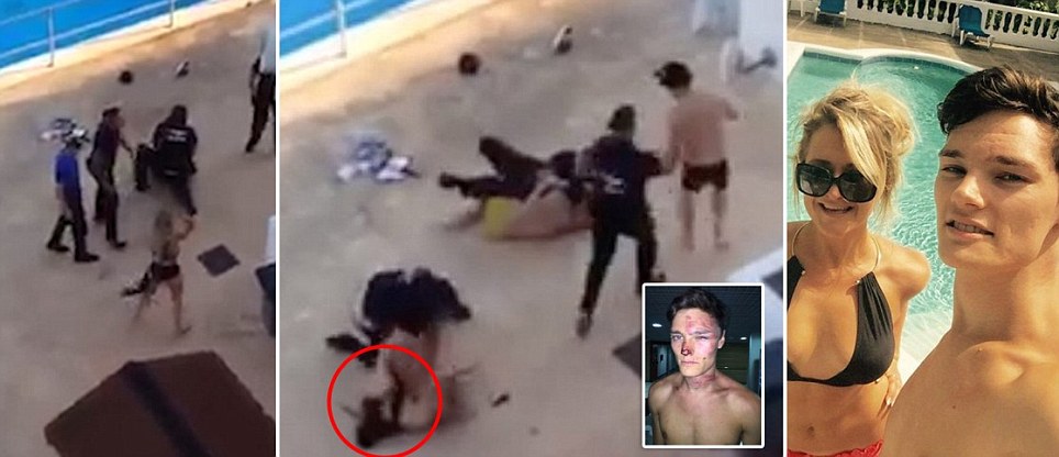 VIDEO/ Turistja godet me gotë plastike rojet e sigurimit, shikoni si e rrahin ata mizorisht