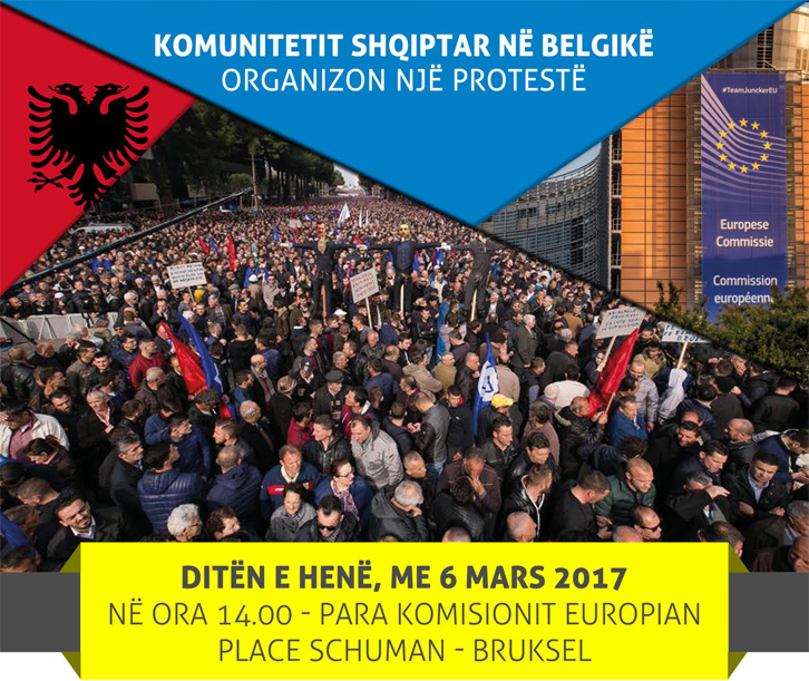 VIDEO/ Shqiptarët protestojnë në mes të Brukselit: “Rama ik”