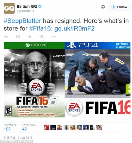 Dorëheqja e Blatter, inspirim edhe për humor