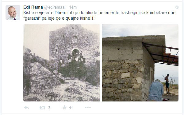 FOTO/ Kisha e vjetër e Dhërmiut do të rilindë në emër të trashëgimisë kombëtare