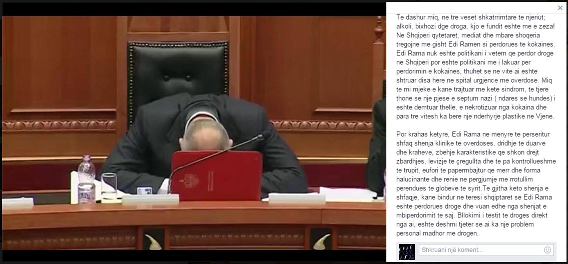 SALI BERISHA/ Edi Rama është shtruar disa herë në urgjencë për overdozë droge