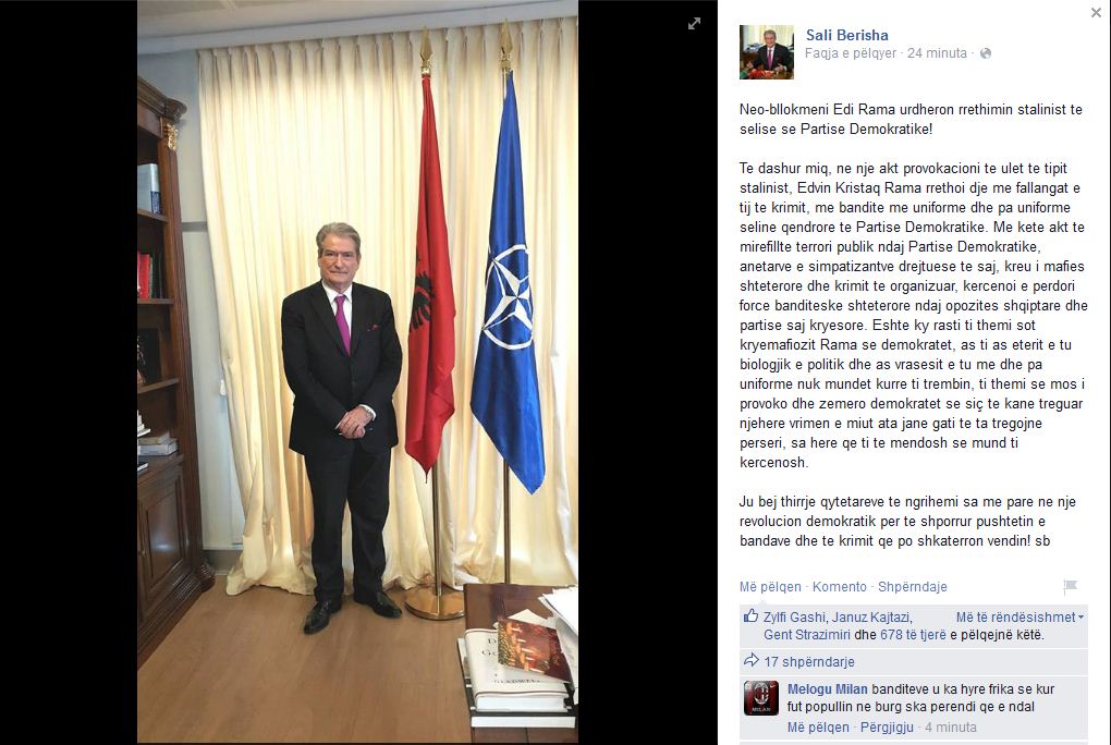 Berisha: Rama mos provoko demokratët se do të tregojnë vrimën e miut