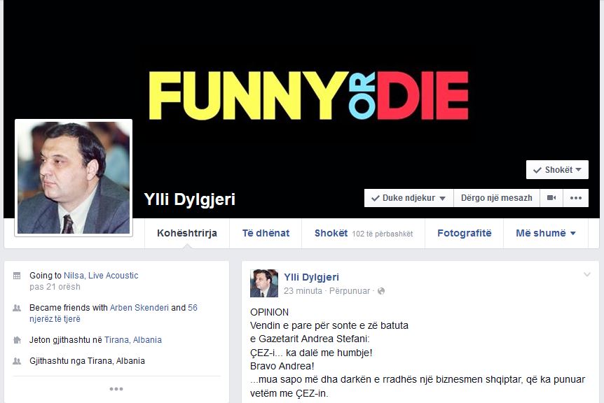 Batutat për CEZ, Ylli Dylgjeri ironizon Andrea Stefanin