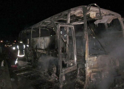 Tiranë, kërcënohet roja, digjet autobusi te Liqeni i Thatë