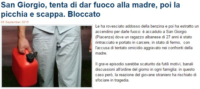 Shqiptari në Itali dhunon dhe djeg nënën me benzinë