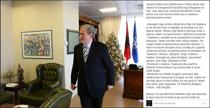 SALI BERISHA/ Shqipëria kanabiste e qeverisë Rama – Kokëdhima, ndihmon ISIS me kanabisin e saj