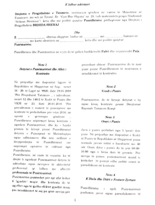 DOKUMENTI/ Ja si punësohen militantët partiakë në Drejtorinë e Tatimeve