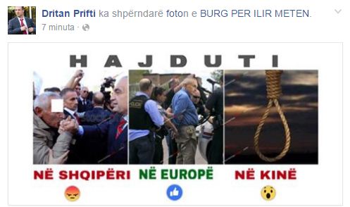 FOTO/Çfarë pret Dritan Prifti t’i ndodhë Ilir Metës