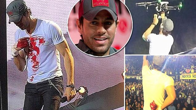VIDEO & FOTO/ Incident i hidhur, droni i pret gishtat në koncert Enrique Iglesias