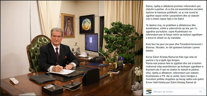 SALI BERISHA/ Rilind monstra politike, jo si Enver Halil Hoxha por si Edvin Kristaq Rama