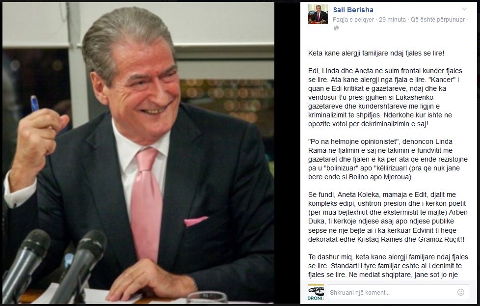 SALI BERISHA/ Edi, Linda dhe Aneta alergji familjare nga fjala e lire dhe nga bejtet e Arben Dukës!
