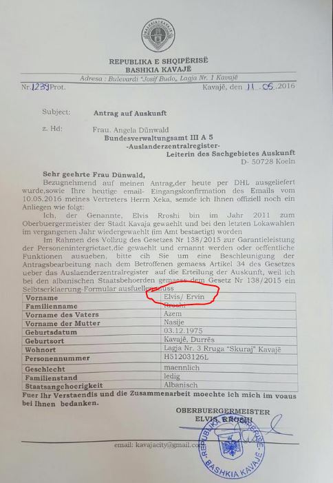 FAKSIMILE/Elvis Rroshi konfirmon akuzën e PD-së, ka aplikuar me dy emra