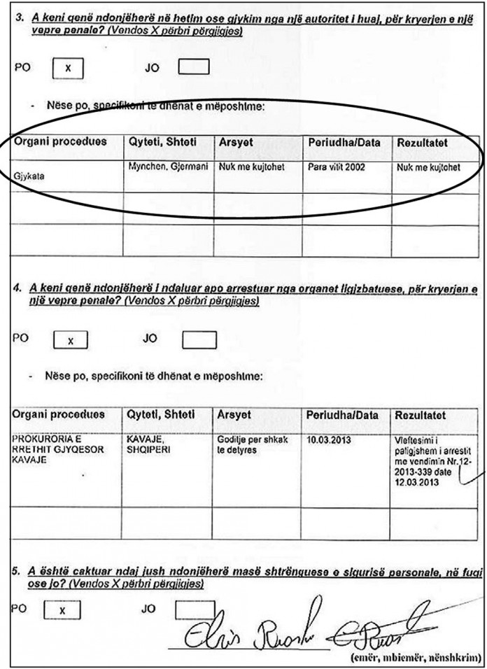FORMULARI DEKRIMINALIZIMIT/ Elvis Roshi, i arrestuar, i hetuar, i dëbuar nga Gjermania…, por nuk mban mend…
