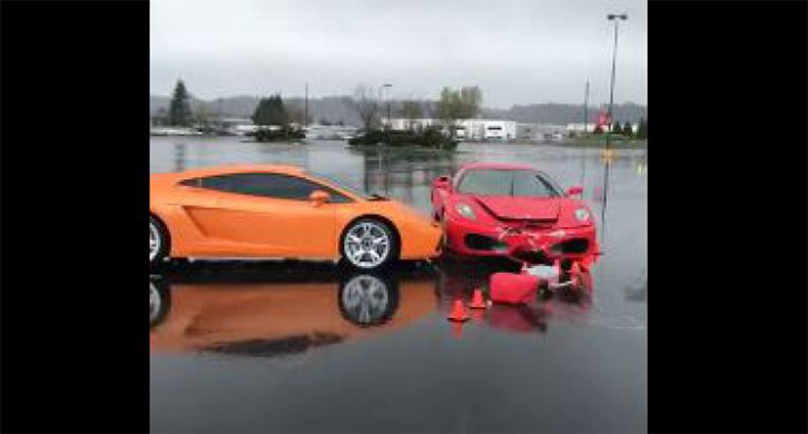 VIDEO/ Ndodh edhe kjo… Ferrari përplas Lamborghinin
