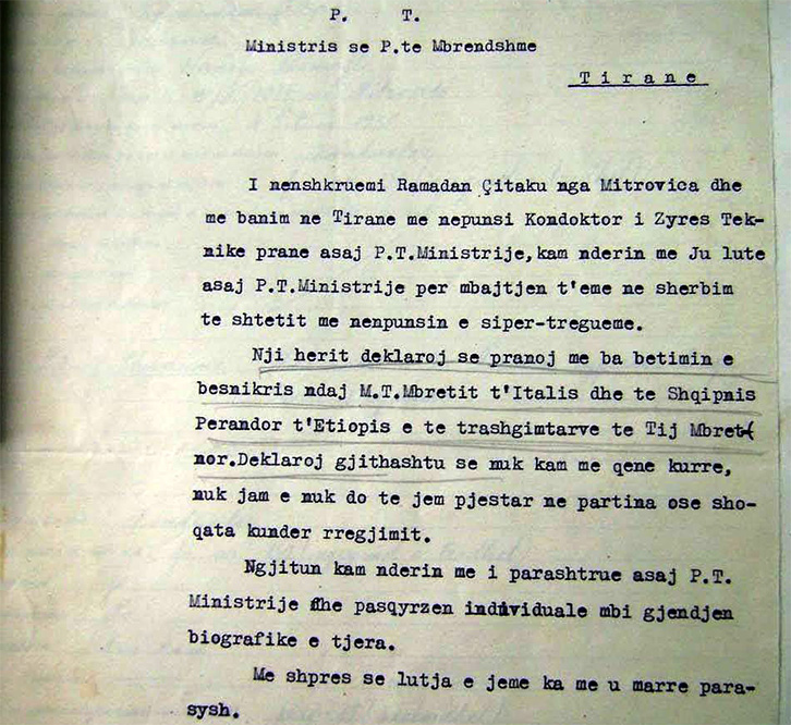 FOTO DOKUMENT/ Modeli i betimit të nëpunësit në regjimin fashist