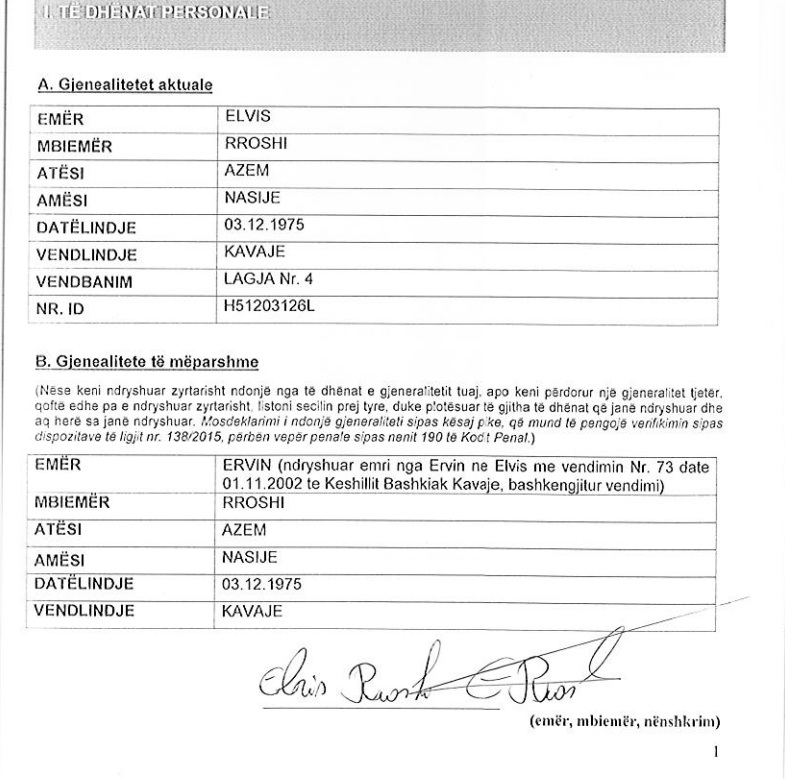 Rroshi në drejtorinë e Policisë së Tiranës, avokati I tij ish-Prokurori I Përgjithshëm, Sollaku