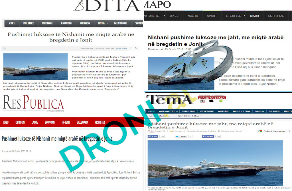 FOTO/ Gafa e medieve, dy lajme të ndryshme në dy kohë të ndryshme për jahtin “e pushimeve luksoze” të Presidentit Nishani