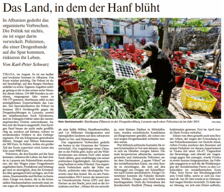 Gazeta gjermane FAZ: Shqipëria, vendi ku lulëzon hashashi, 19 deputetë të së majtës vijnë nga bota e krimit