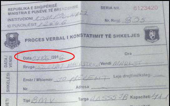 FOTO LAJM/ Polici gjobën e qershorit,  “paradhënie” shoferit në prill