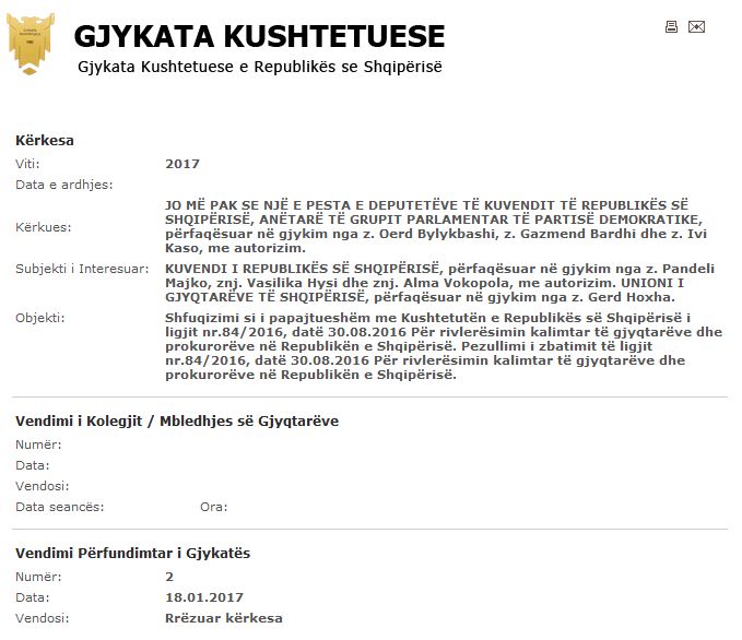 ZBARDHET VENDIMI/ Gjykata Kushtetuese argumenton pse e la në fuqi ligjin e “Vetting”-ut