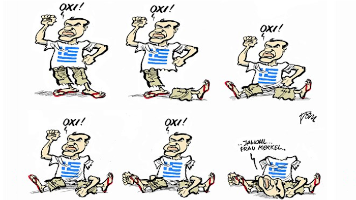 FOTO LAJM/ “Komunistët” grekë nuk u dorëzuan 5 herë para “nazistes” Merkel…, por herën e gjashtë kapitulluan