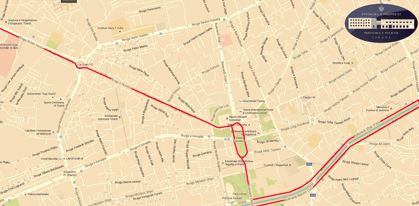 POLICIA/ Rrugët që bllokohen në Tiranë gjatë festimeve