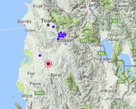 Tërmeti lëkundi gjithë Shqipërinë e mesme