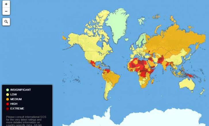 HARTA/ Vendet më të rrezikshme në botë, ja ku renditet Shqipëria…!