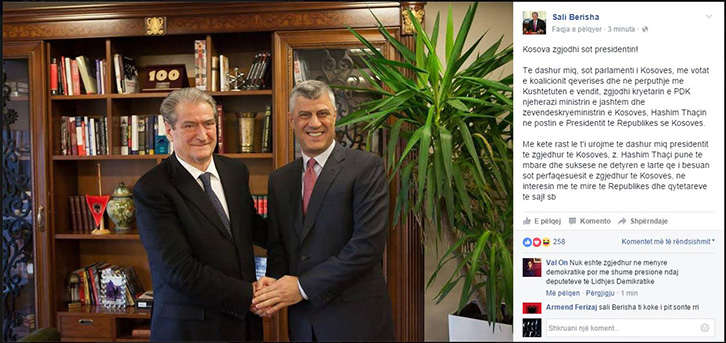 SALI BERISHA/ Kosova zgjodhi sot Presidentin!