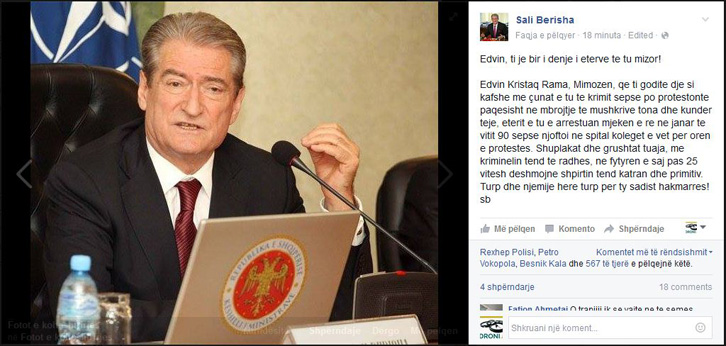 SALI BERISHA/ Edvin, ti je bir i denjë i etërve të tu mizor, je një sadist hakmarrës!