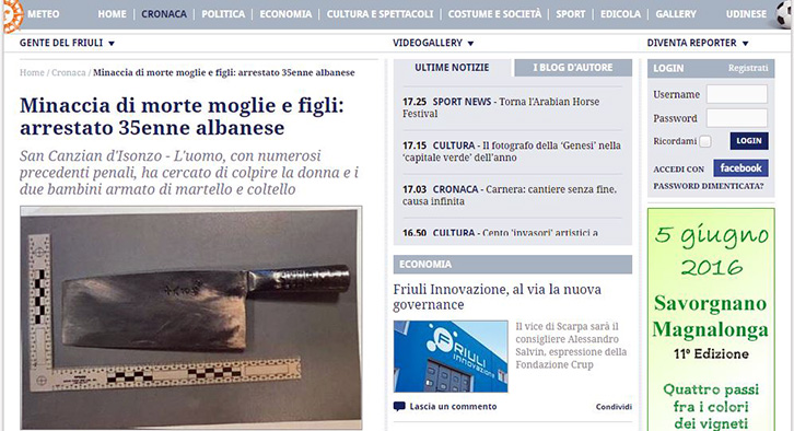 Itali, shqiptari tenton të vrasë gruan dhe djemtë, “çarmatoset” nga policia