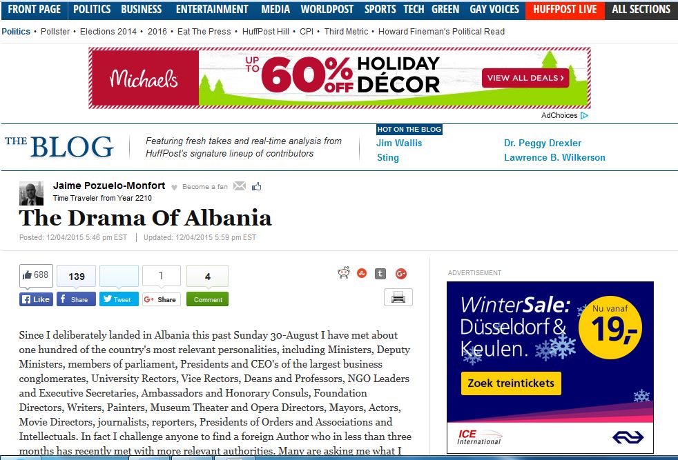“Huffington Post”: Drama e Shqipërisë, korrupsioni dhe mediokriteti në çdo nivel