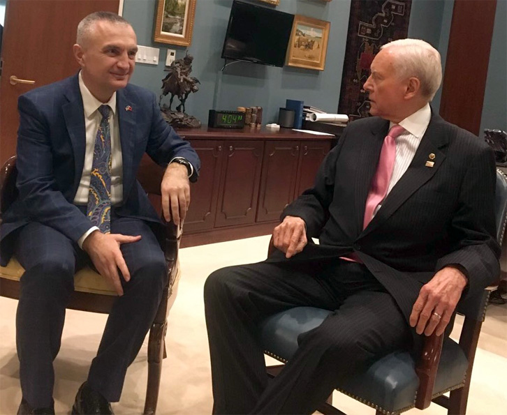 Ilir Meta takon Orrin Hatch: Administrata e re do t’i kushtojë vëmendje Shqipërisë dhe aleatëve të saj