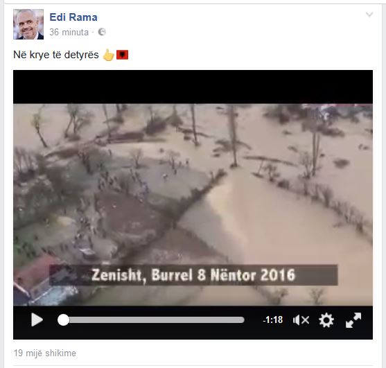 LAJM/ Edi Rama lajmëron se është në krye të detyrës…, me një video të dy ditëve më parë