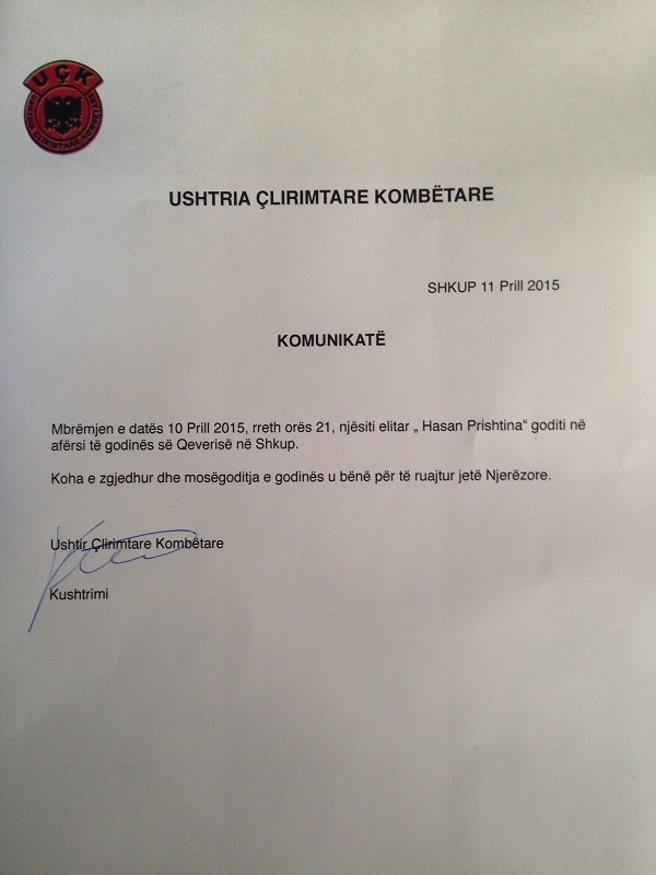 UÇK merr përsipër sulmin te Qeveria e Maqedonisë