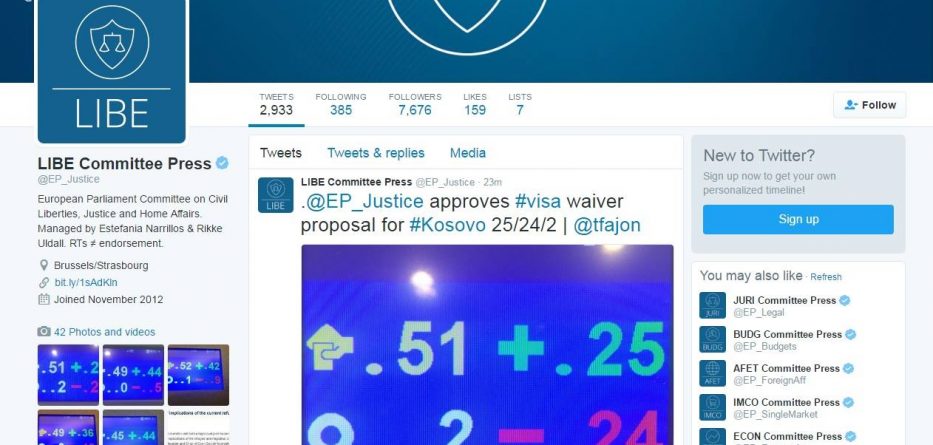 PE voton pro liberalizimit të vizave për Kosovën