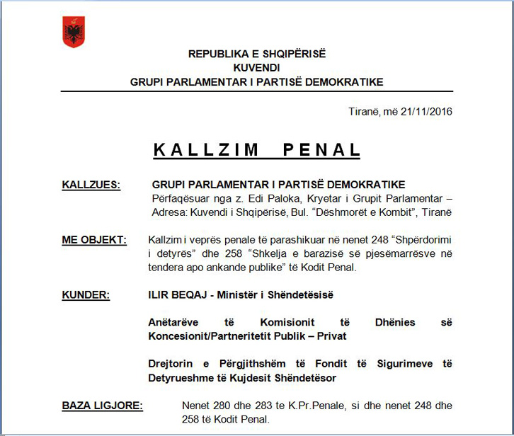 KALLËZIMI PENAL/ Ja afera korruptive prej 16 milionë eurosh e dyshes Rama – Beqaj me check-up