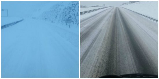 FOTO/ Dëbora në Rrugën e Kombit, ndryshimi midis pjesës së Shqipërisë dhe Kosovës