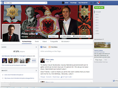 Princi Leka II, falënderon ata që e kanë uruar dhe sharë për 33-vjetorin e tij