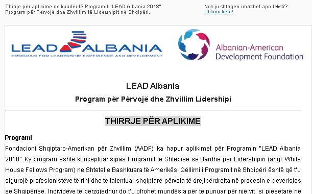 Nisin aplikimet për Lead Albania 2018