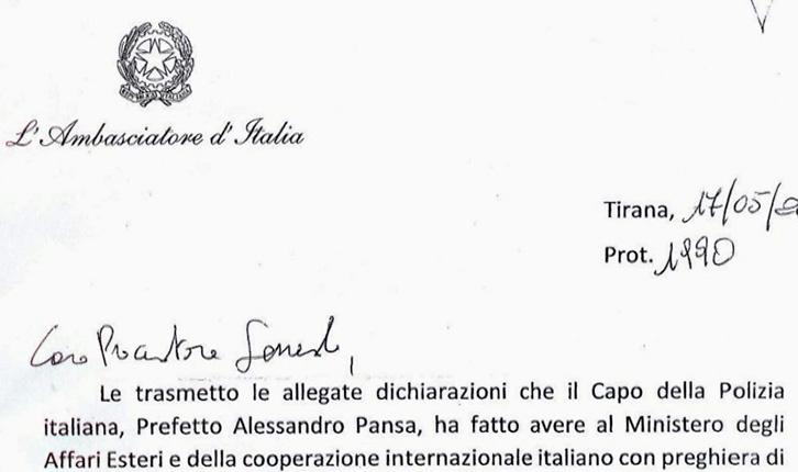 SHËNIM/ Letrës së “kryepolicit” të Italisë “i ka humbur vula”, Ramës, Tahirit & Co, “ju ngrinë buzëqeshja…”