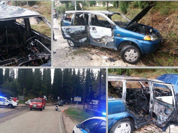 Reagon Policia për makinën me kanabis që u dogj në kufirin greko-shqiptar
