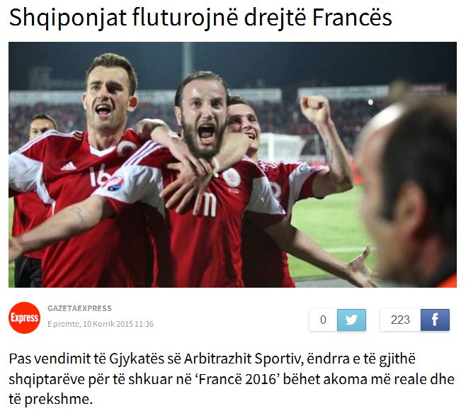 Mediat kosovare: Lajm i madh për Shqipërinë, shqiponjat fluturojnë drejt Francës