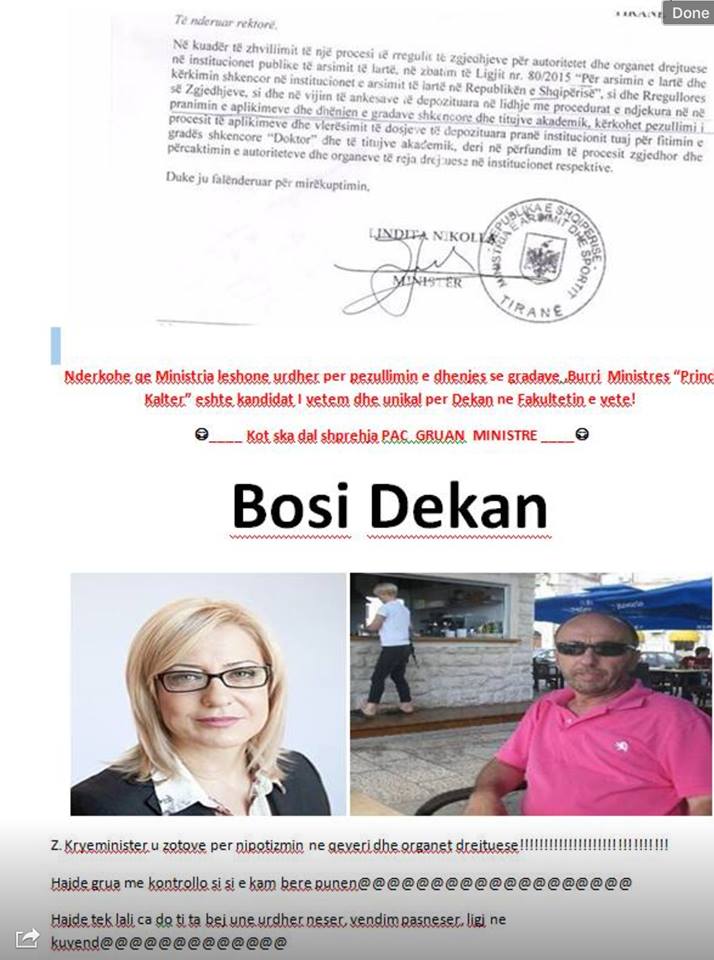 FOTO/Bashkëshorti i ministres Nikolla, në garë për dekan pa konkurent