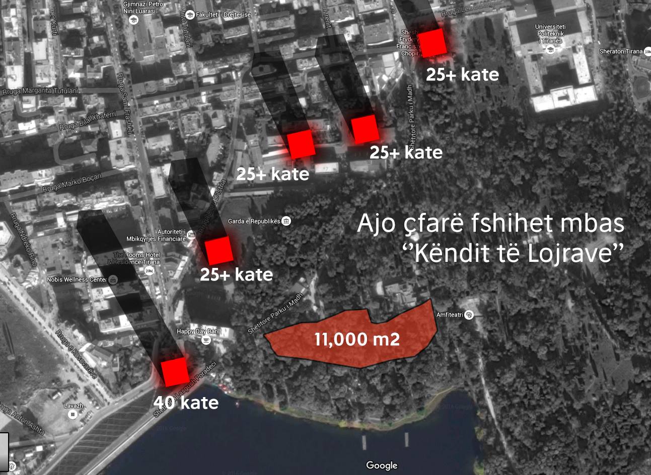 DOKUMENTA/Ja çfarë pallatesh priten të ndërtohen te Parku i Liqenit. Ministrat e LSI refuzuan te firmosin lejen e parkut te femijeve