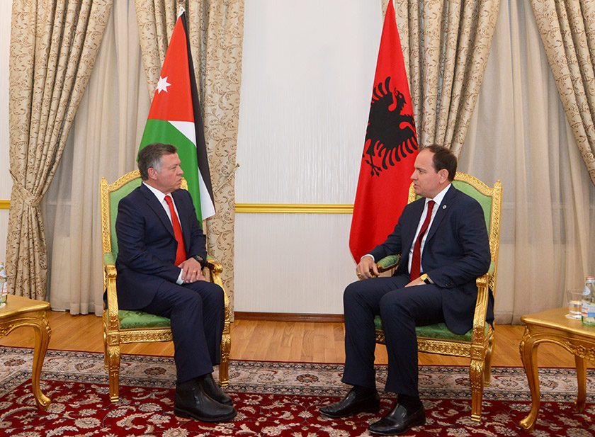 Presidenti Nishani mikpret Mbretin e Jordanisë, Abdullah II